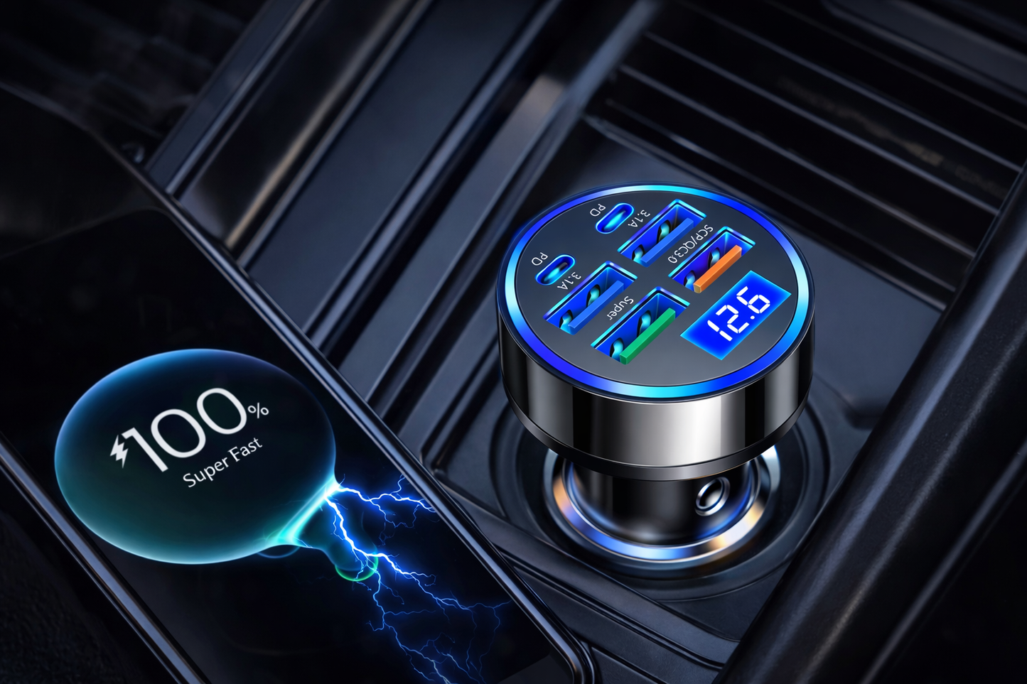 Auto Ladegerät 6in1 Fast Charge