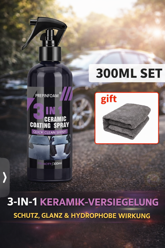 3-in-1 Keramik Versiegelung – Extrem Glanz & Wasserabweisender Schutz für dein Auto